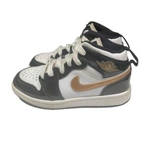 Nike‎ Air Jordan Retro 1 Mid SE Black Gold  BQ6932-007 11.5c Youth Kids